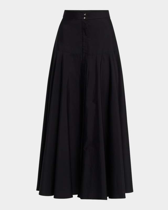 Oxiria Circle-Cut Cotton Midi Skirt